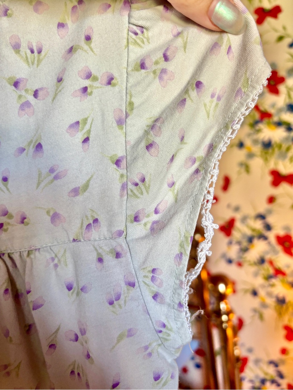 eileen west 100% cotton floral nightgown dress s cottagecore coquette prairie - Picture 5 of 7